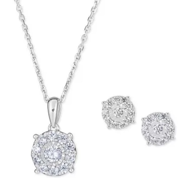 R.H. Macy & Co. Diamond 18" Necklace & Earring Set - Picture 2 of 4